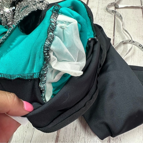 vintage cheerleader danz team Sequin Embellished unitard performance costume S - Picture 7 of 9